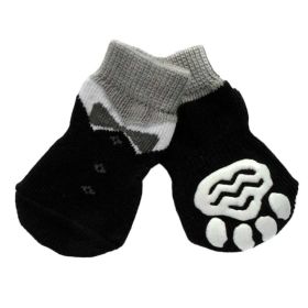 4 Pcs Cute Puppy Cat Socks Knitted Pet Socks Dog Paw Protection Poodle Teddy Socks, Black Suit 4 Pcs Cute Puppy Cat Socks Knitted Pet Socks Dog Paw Protection Poodle Teddy Socks, Black Suit