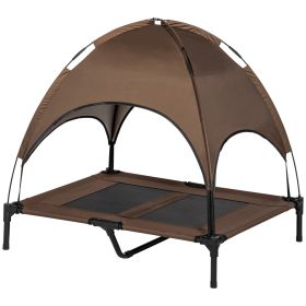 Elevated Portable Dog Cot Pet Bed with UV Protection Canopy Shade, 36 inch, Coffee Elevated Portable Dog Cot Pet Bed with UV Protection Canopy Shade, 36 inch, Coffee